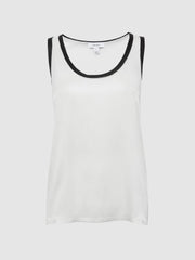 Reiss Tops | Riley Silk Front Vest Aqua - Women