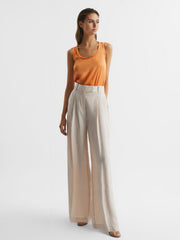 Reiss Tops | Riley Silk Front Vest Aqua - Women