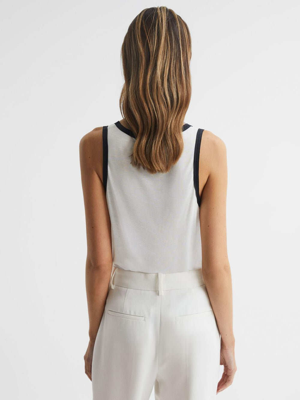 Reiss Tops | Riley Silk Front Vest Aqua - Women