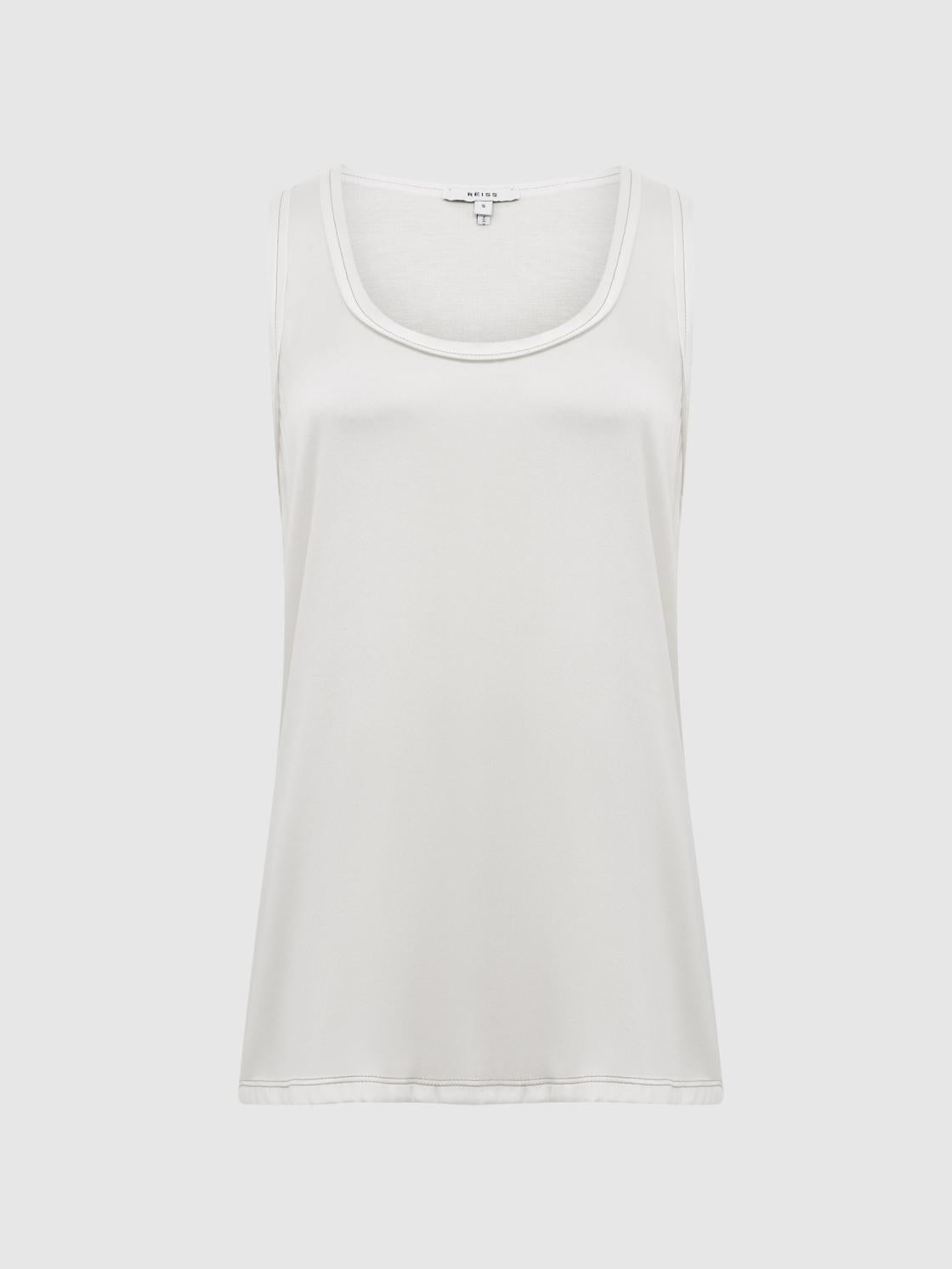 Reiss Tops | Riley Silk Front Vest White - Women