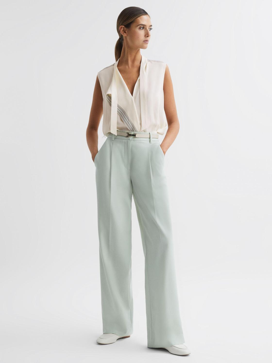 Reiss Tops | Romy Lace V-Neck Blouse Ivory - Women