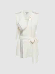 Reiss Tops | Romy Lace V-Neck Blouse Ivory - Women