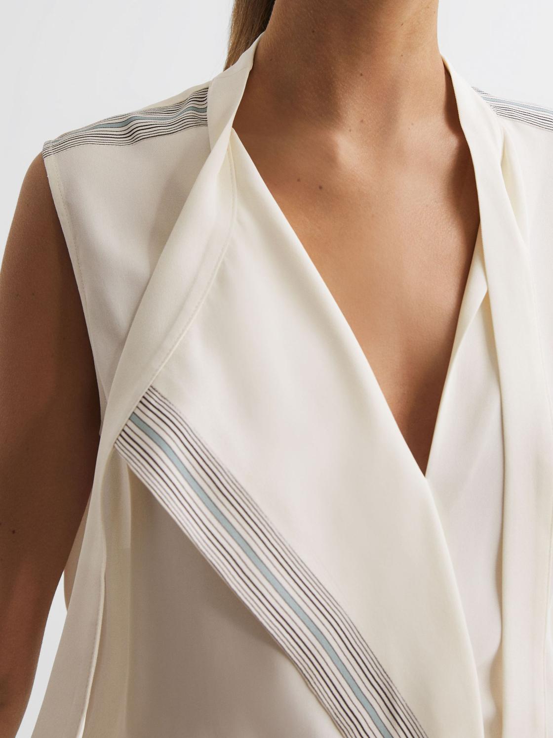 Reiss Tops | Romy Lace V-Neck Blouse Ivory - Women