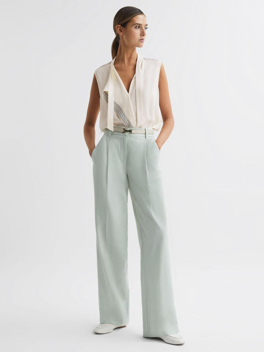 Reiss Tops | Romy Lace V-Neck Blouse Ivory - Women