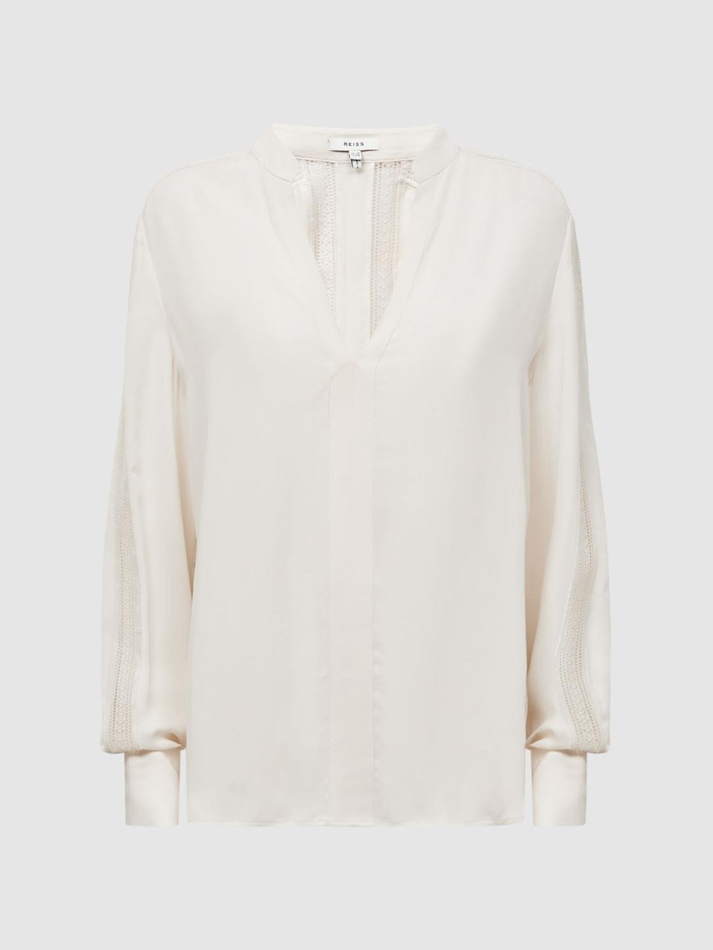 Reiss Tops | Rowan Lace V-Neck Blouse Cream - Women