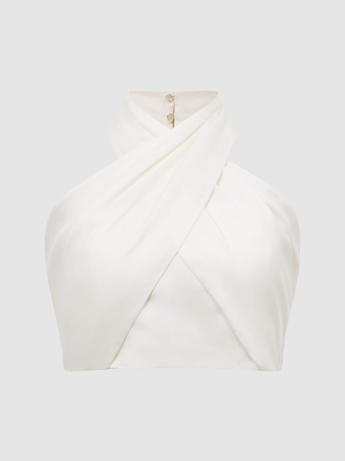 Reiss Tops | Ruby Cropped Halter Occasion Top Orange - Women