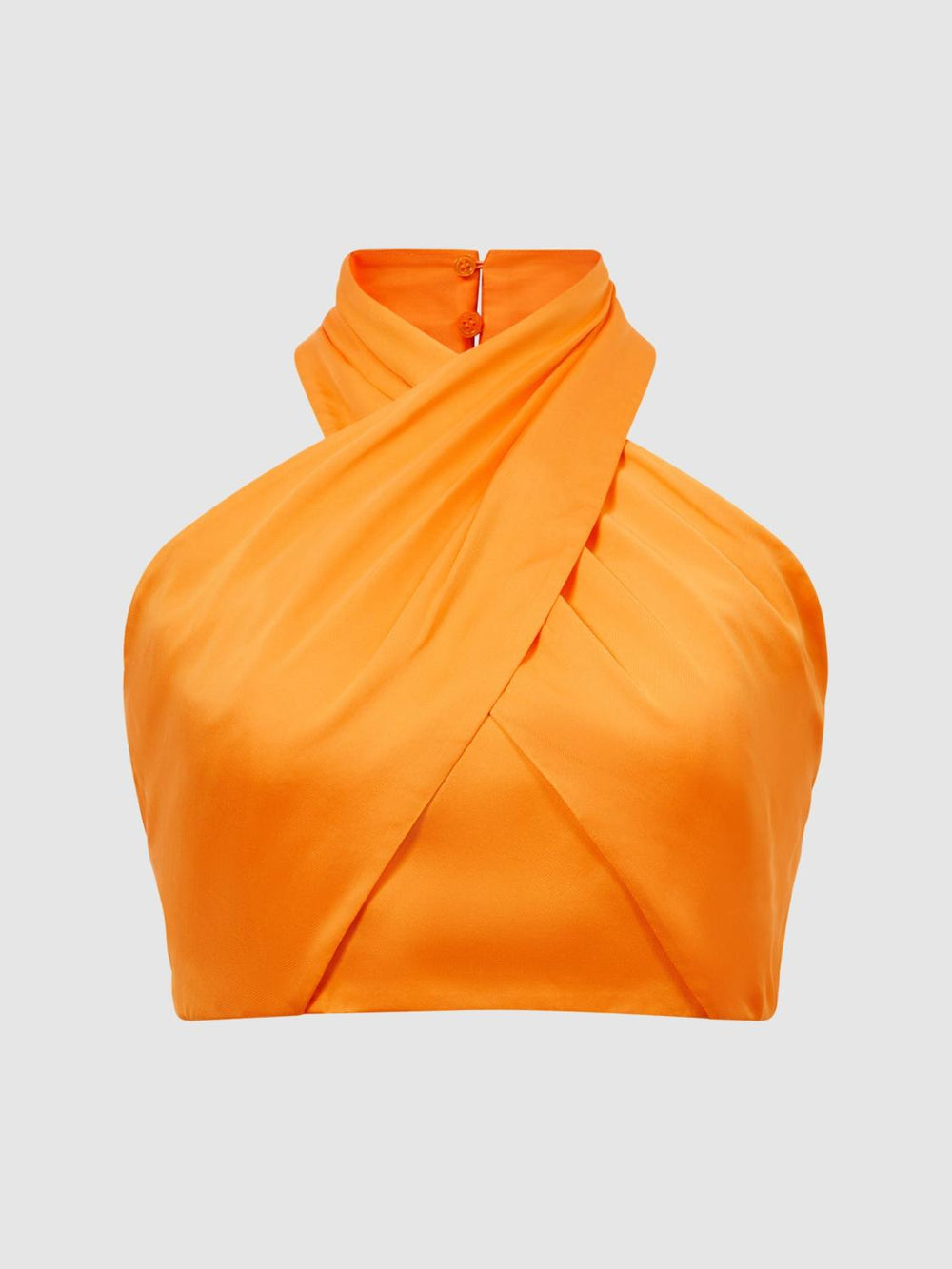 Reiss Tops | Ruby Cropped Halter Occasion Top Orange - Women