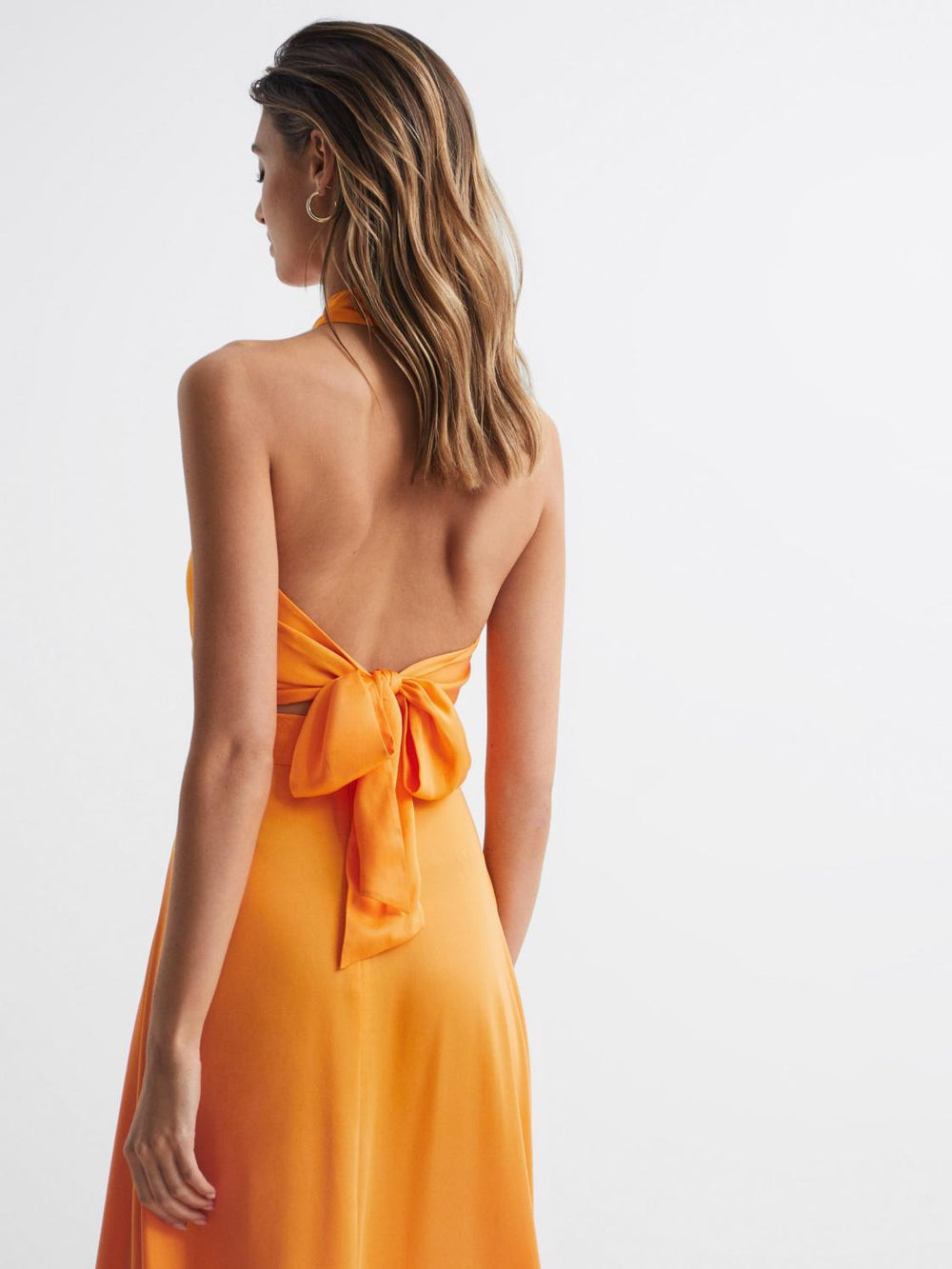 Reiss Tops | Ruby Cropped Halter Occasion Top Orange - Women