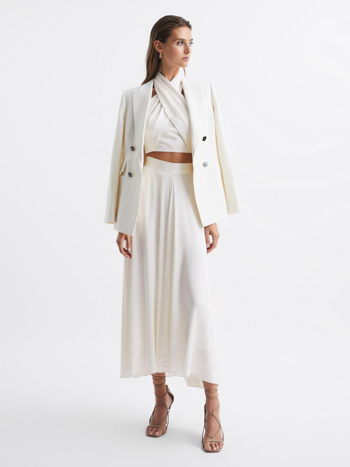 Reiss Tops | Ruby Cropped Halter Occasion Top Orange - Women