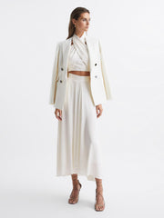 Reiss Tops | Ruby Cropped Halter Occasion Top Orange - Women