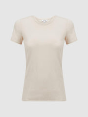 Reiss Tops | Sandy Fitted Cotton Crew Neck T-Shirt Black - Women
