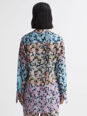 Reiss Tops | Serena Floral Print Concealed Button Shirt Multi - Women