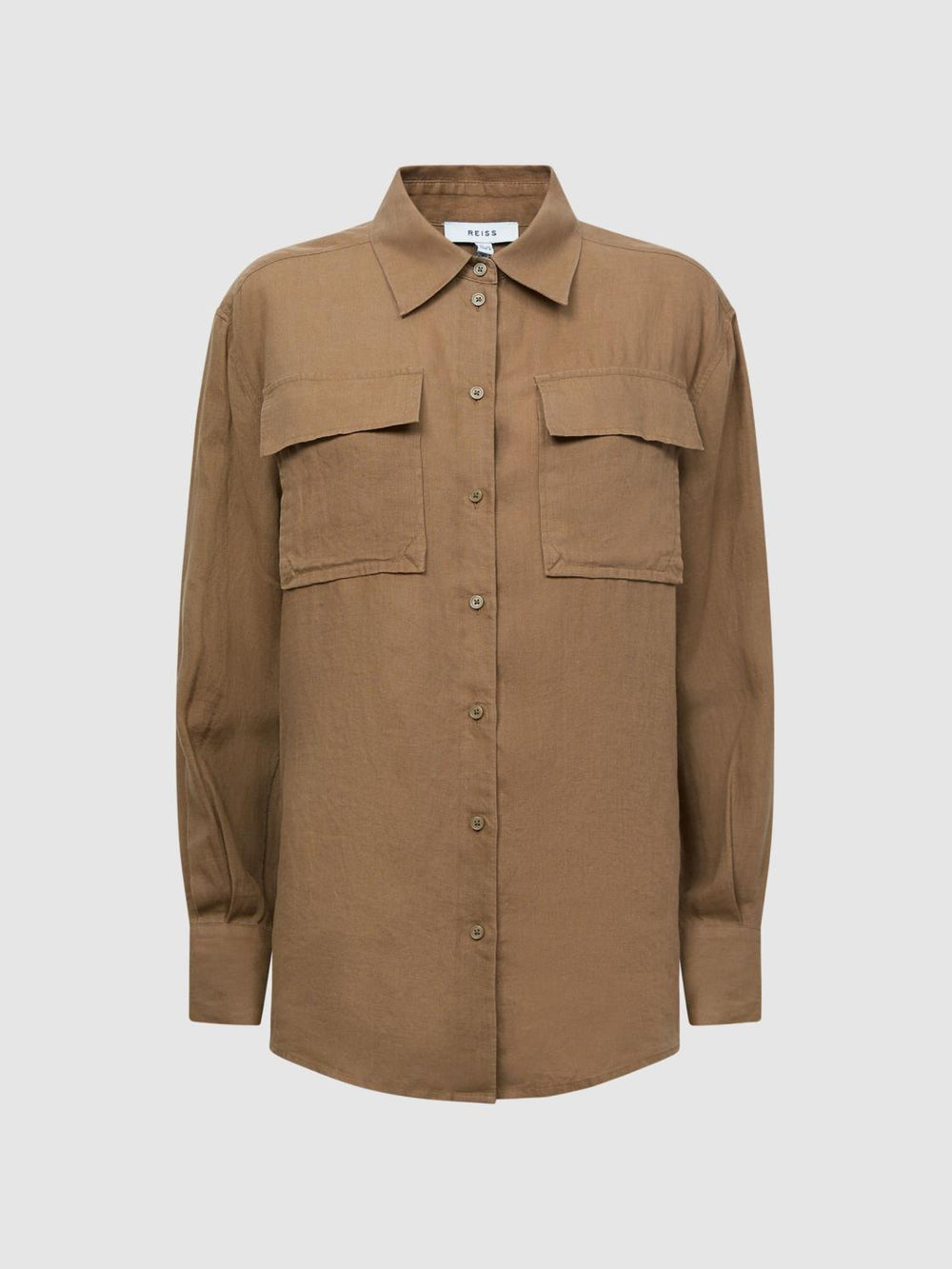 Reiss Tops | Soul Linen Safari Shirt Neutral - Women