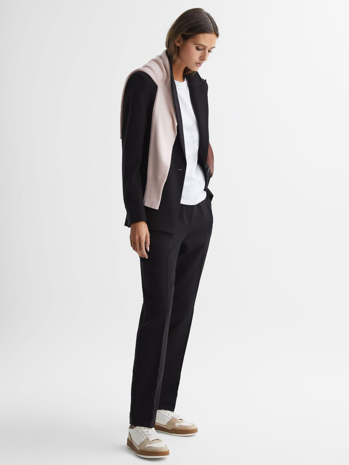 Reiss Tops | Tara Cotton Motif Crew Neck T-Shirt White - Women