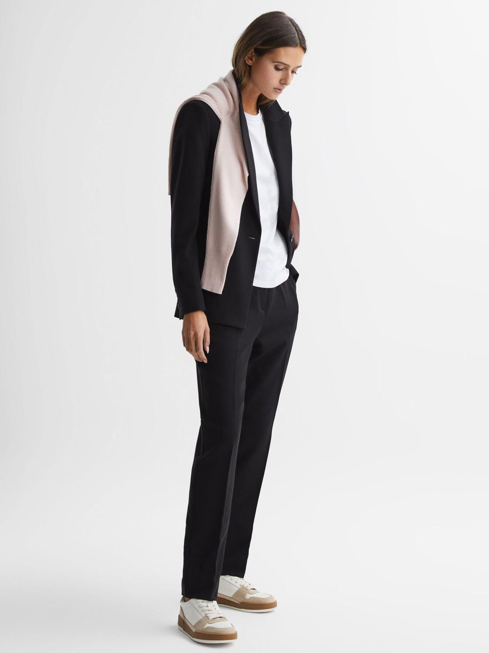 Reiss Tops | Tara Cotton Motif Crew Neck T-Shirt White - Women