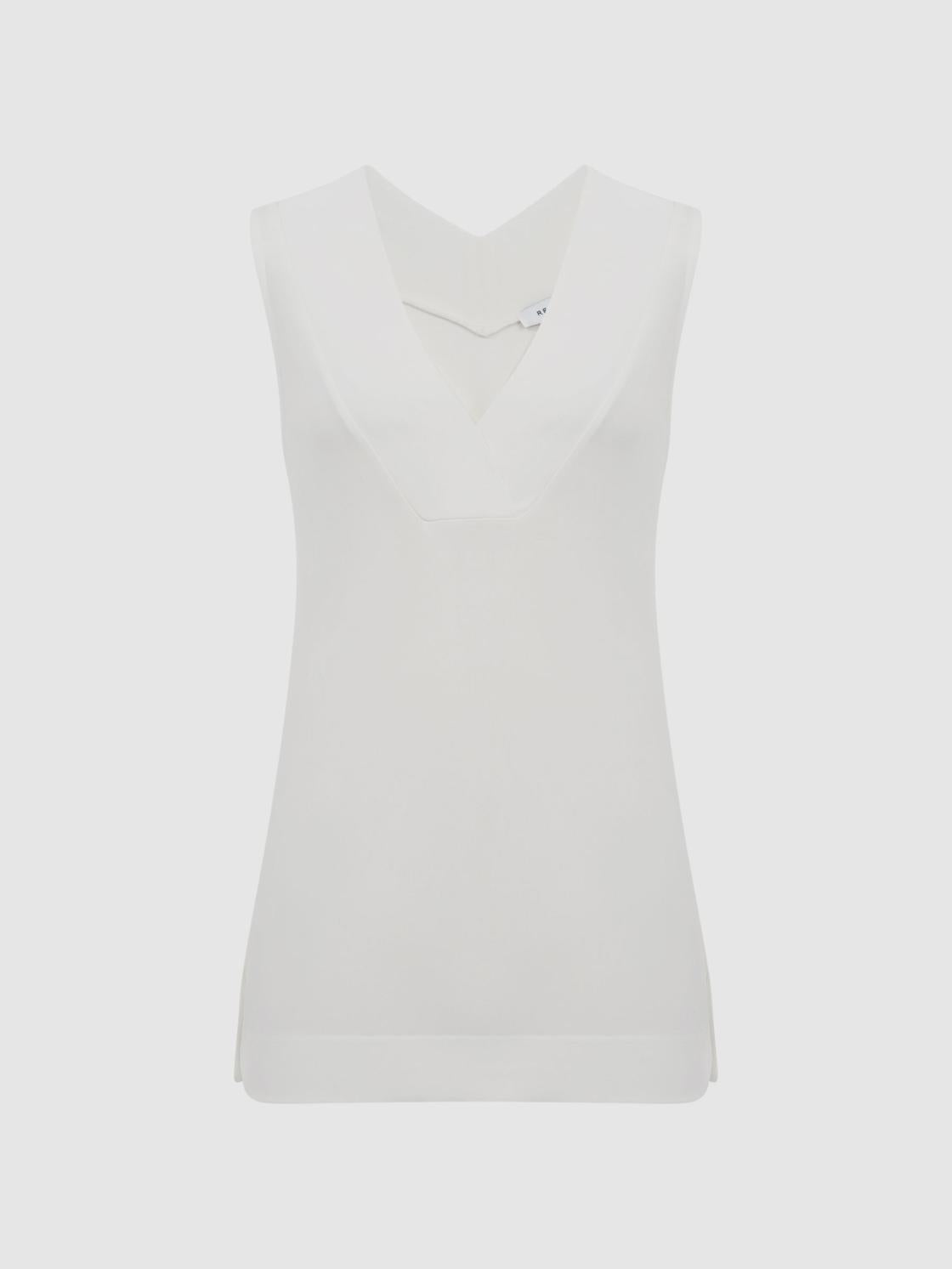 Reiss Tops | Taylor V-Neck Shell Blouse Black - Women