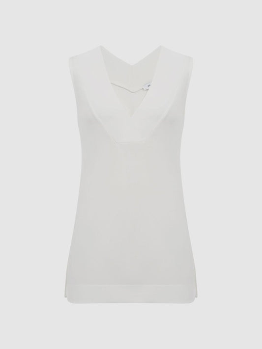 Reiss Tops | Taylor V-Neck Shell Blouse Black - Women