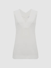 Reiss Tops | Taylor V-Neck Shell Blouse Black - Women