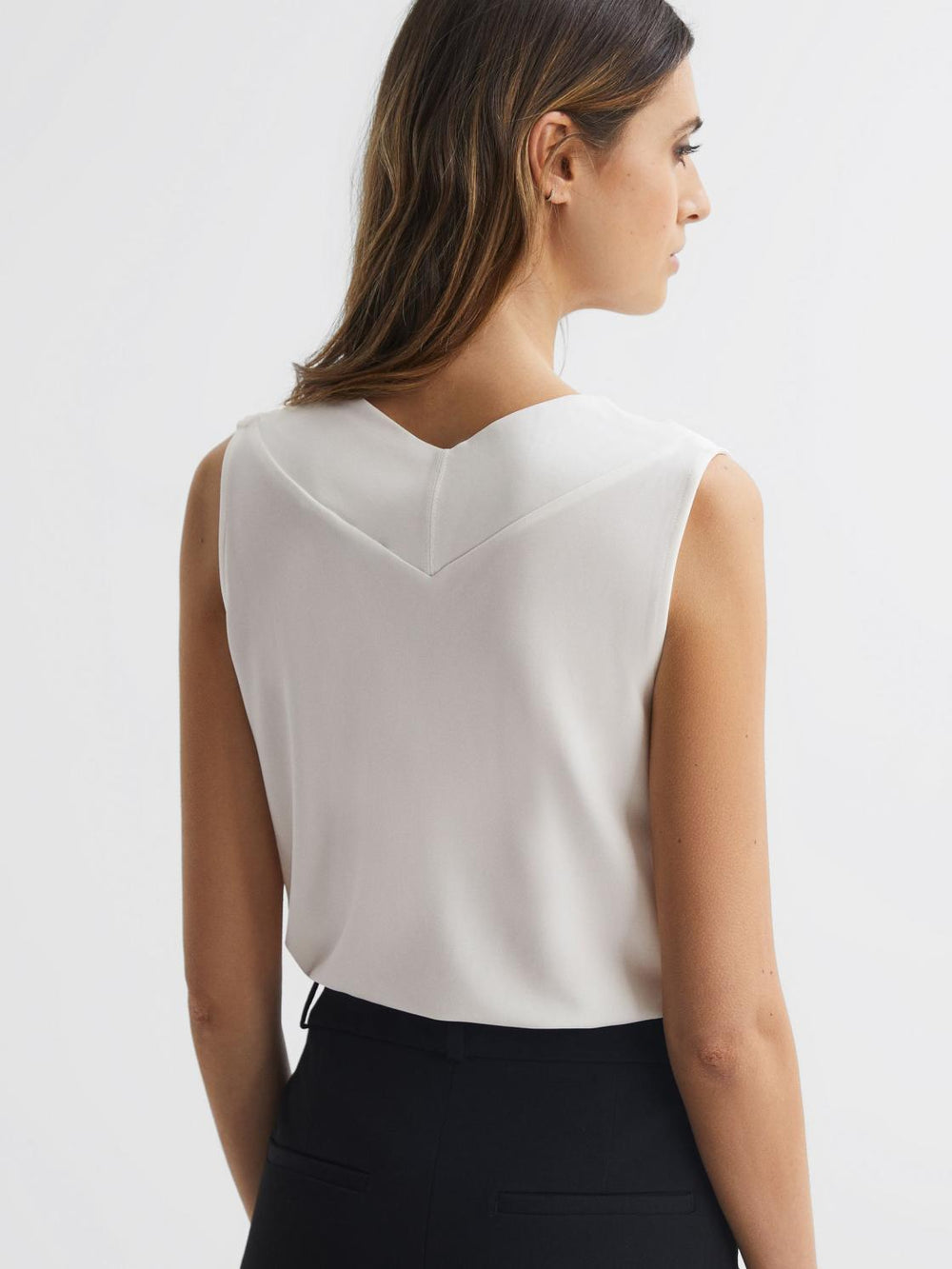 Reiss Tops | Taylor V-Neck Shell Blouse Black - Women