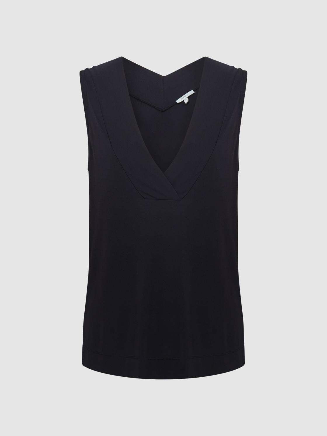 Reiss Tops | Taylor V-Neck Shell Blouse Navy - Women