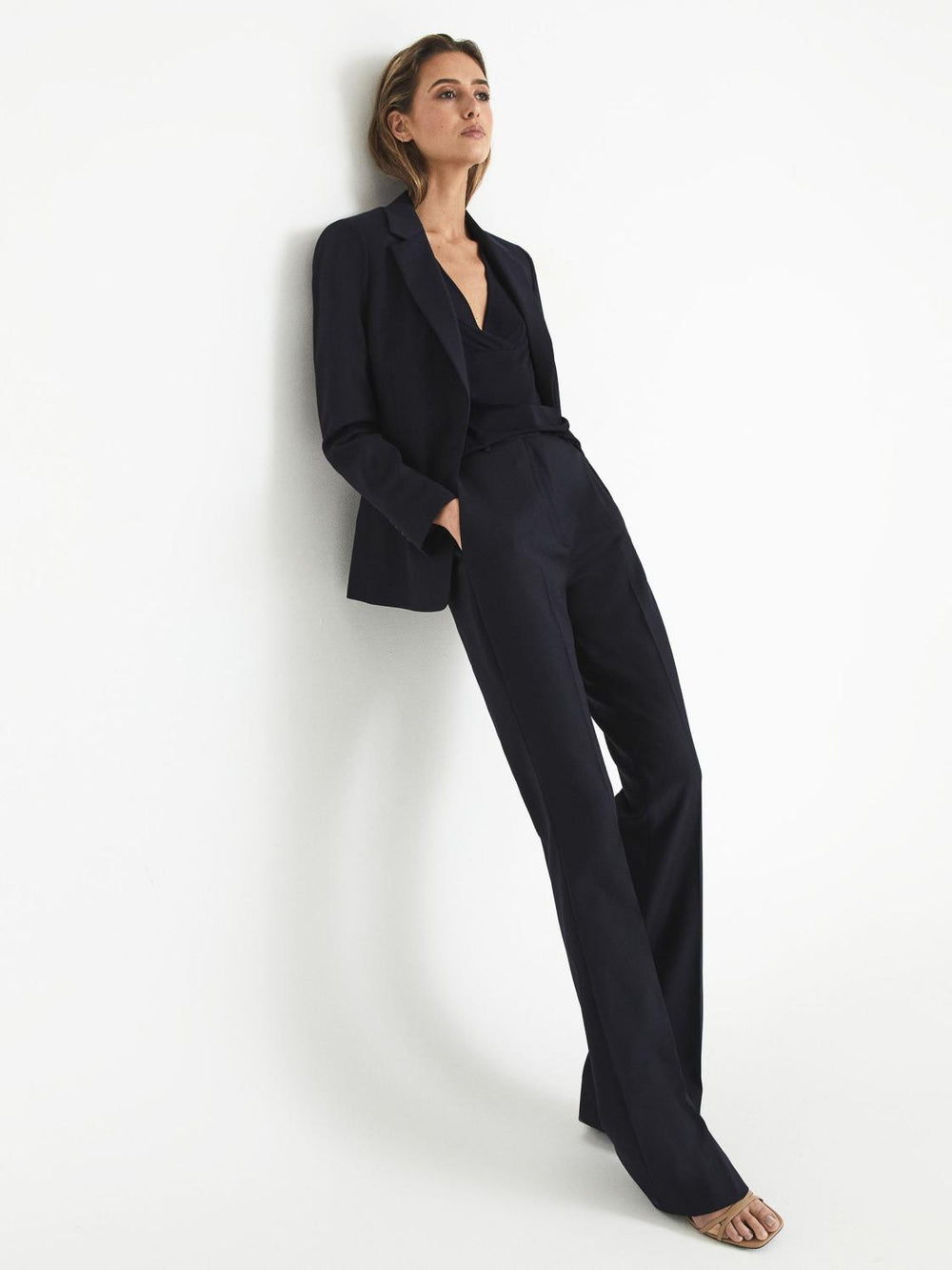 Reiss Tops | Taylor V-Neck Shell Blouse Navy - Women