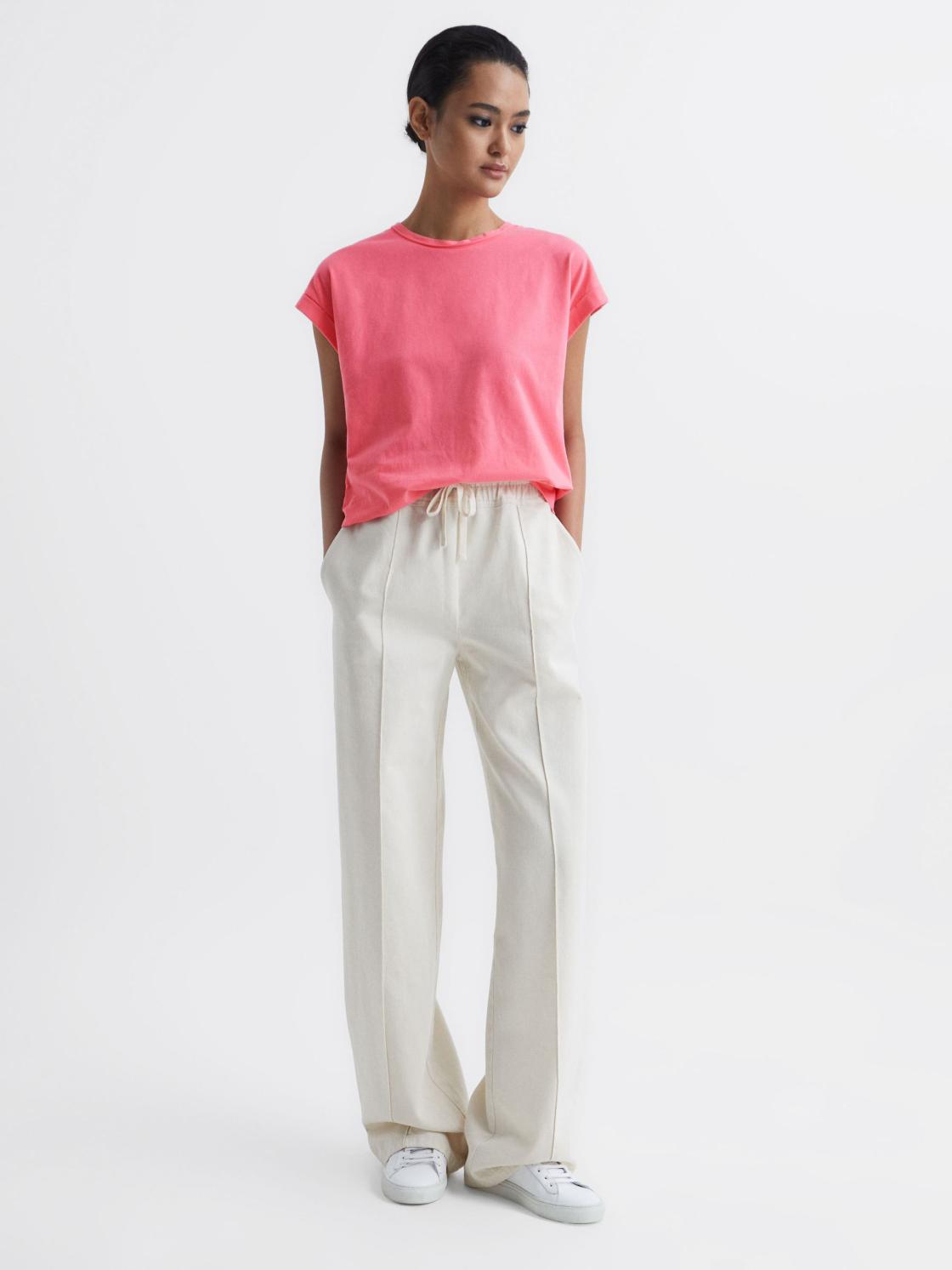 Reiss Tops | Tereza Crew T-Shirt Black - Women