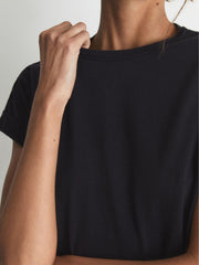 Reiss Tops | Tereza Crew T-Shirt Black - Women