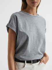 Reiss Tops | Tereza Crew T-Shirt Black - Women