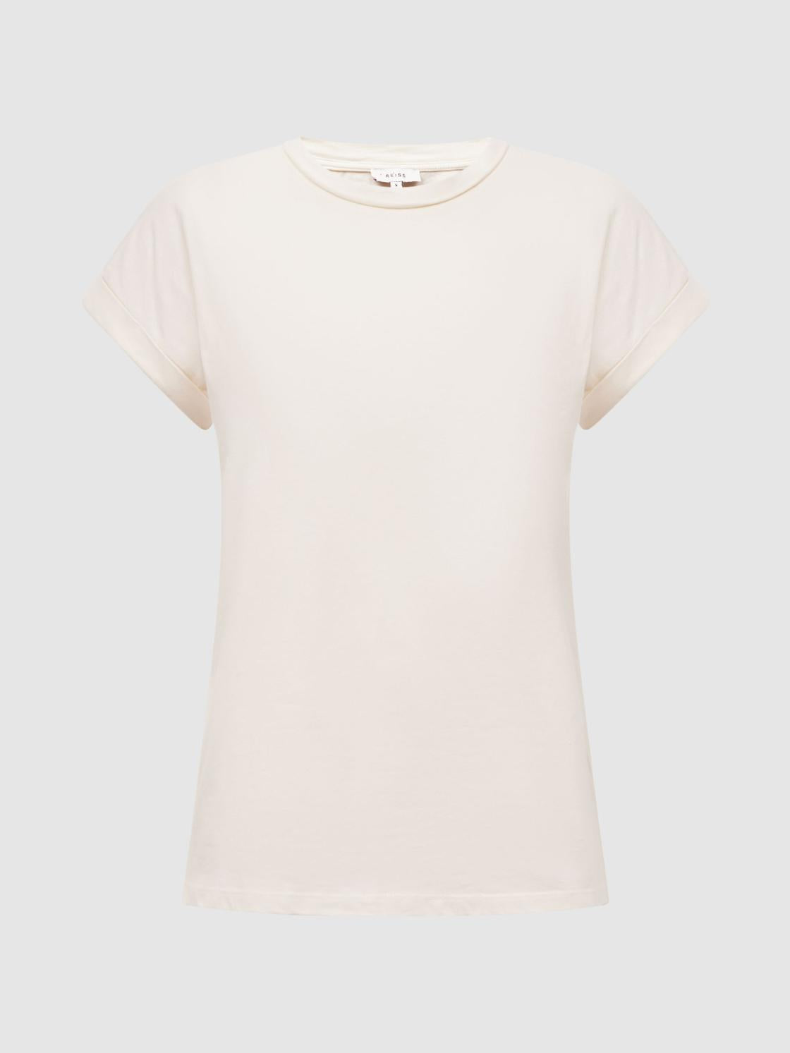 Reiss Tops | Tereza Crew T-Shirt Cream - Women