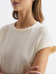 Reiss Tops | Tereza Crew T-Shirt Cream - Women