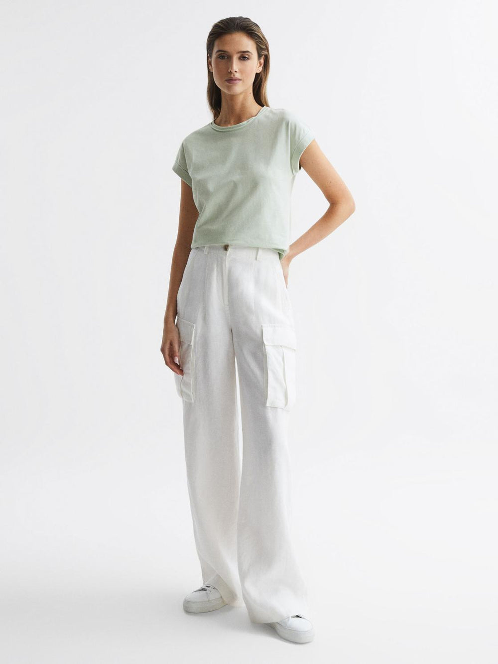 Reiss Tops | Tereza Crew T-Shirt Mint - Women