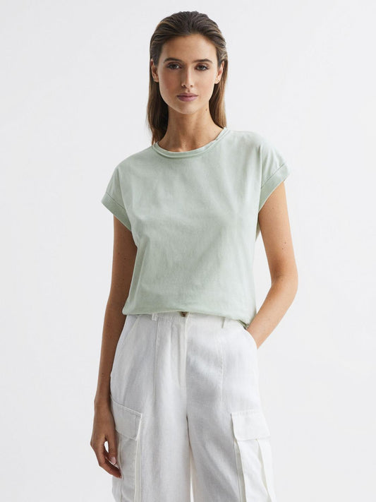 Reiss Tops | Tereza Crew T-Shirt Mint - Women