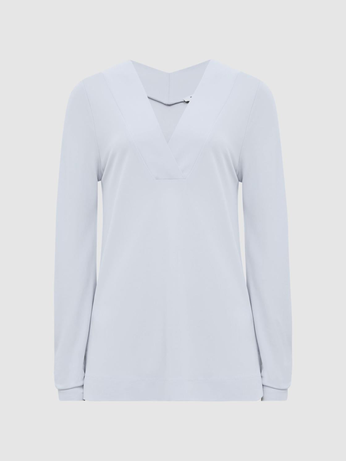 Reiss Tops | Tillie V-Neck Long Sleeve Blouse Black - Women