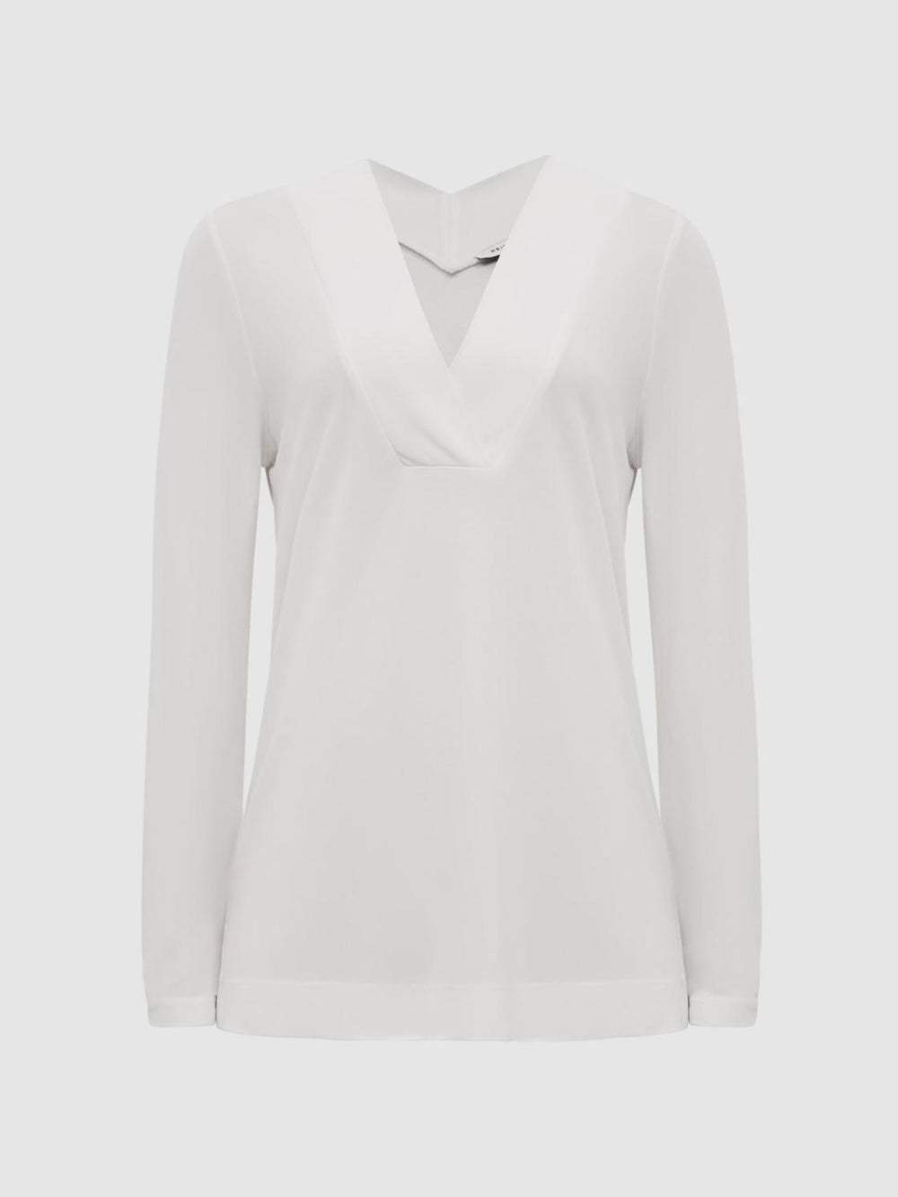 Reiss Tops | Tillie V-Neck Long Sleeve Blouse Black - Women