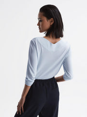Reiss Tops | Tillie V-Neck Long Sleeve Blouse Black - Women