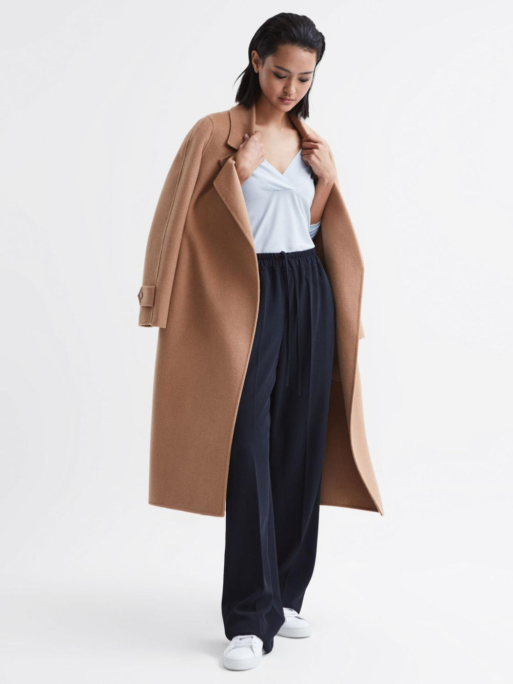 Reiss Tops | Tillie V-Neck Long Sleeve Blouse Black - Women