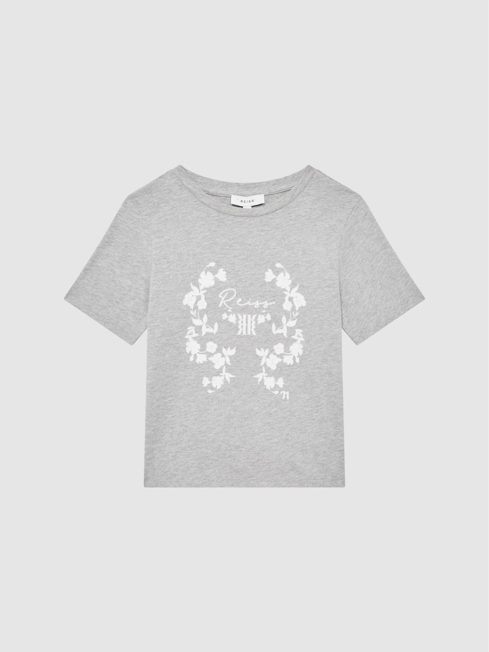 Reiss Tops &amp; Tshirts | Bobbi Motif Crew Neck T-Shirt Grey Marl - Children