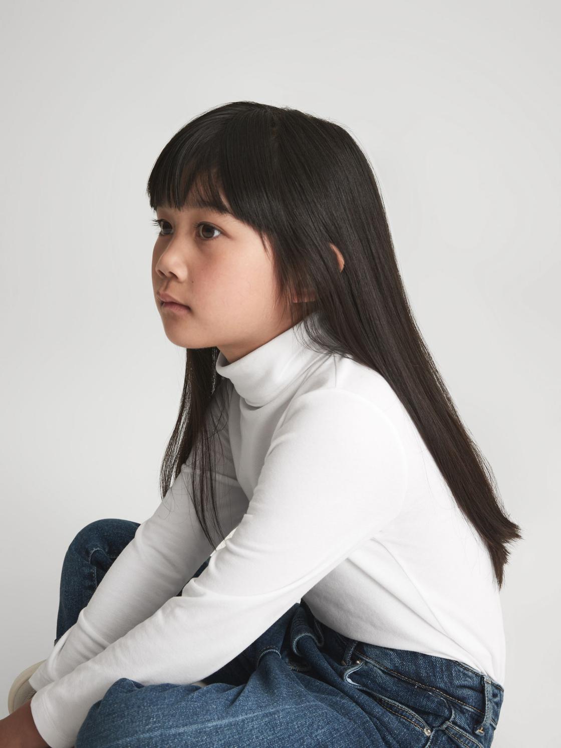 Reiss Tops &amp; Tshirts | Carey Roll Neck Long Sleeve Top Ivory - Children