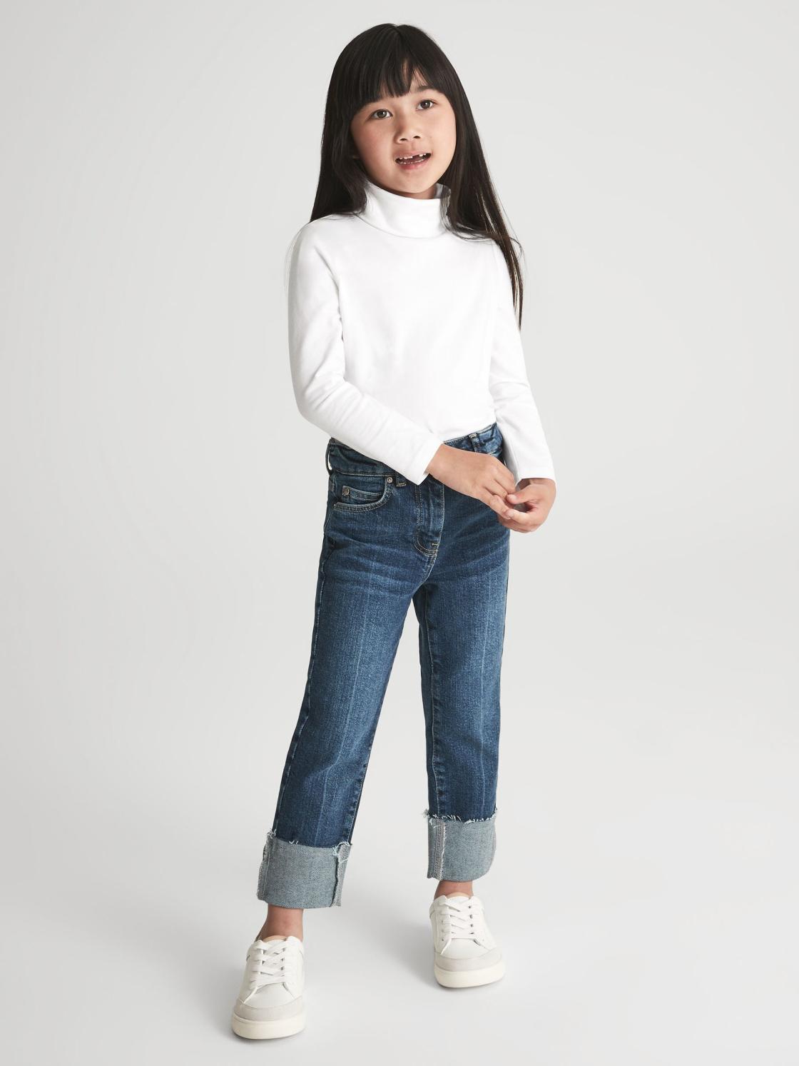 Reiss Tops &amp; Tshirts | Carey Roll Neck Long Sleeve Top Ivory - Children