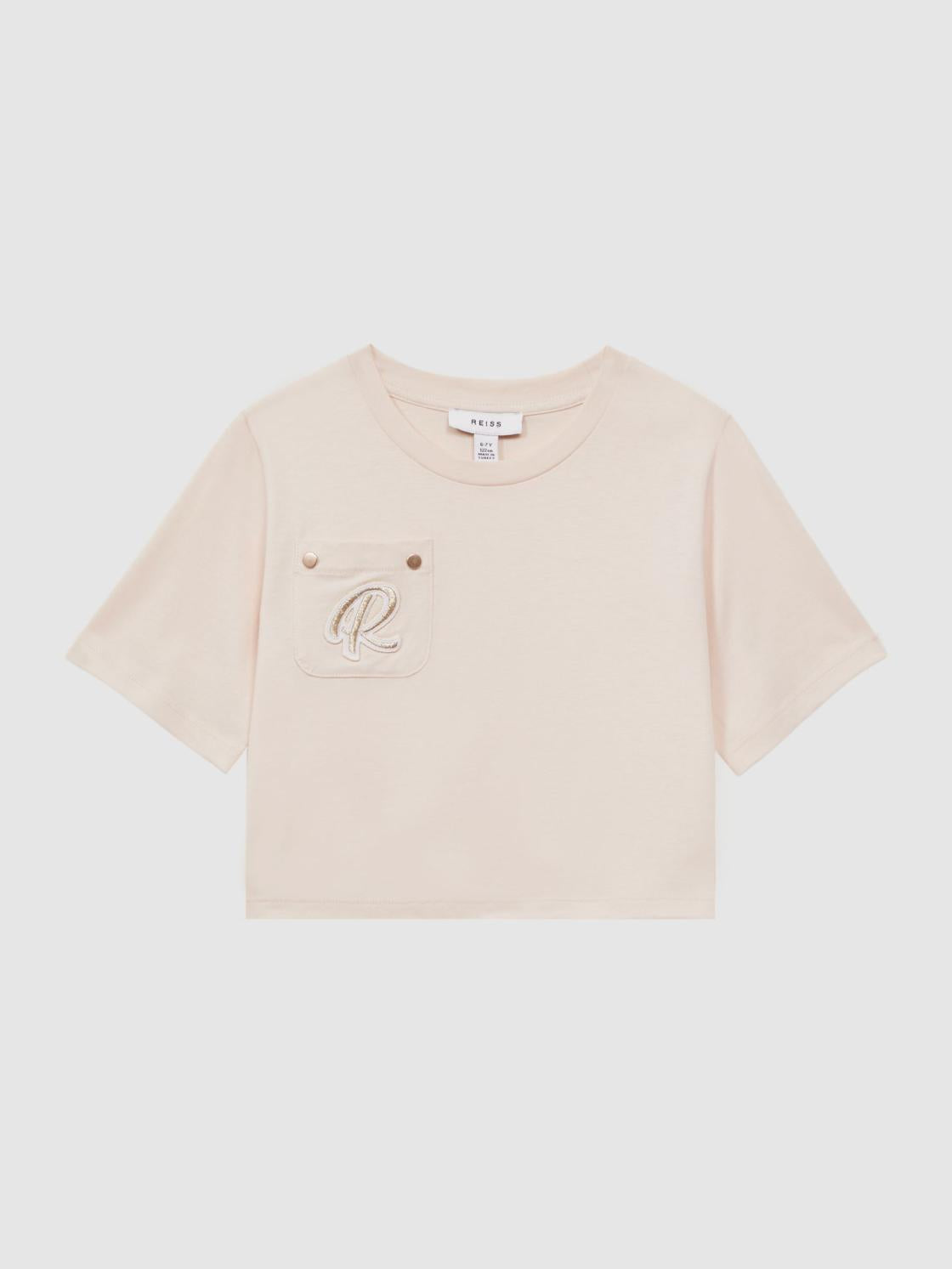 Reiss Tops &amp; Tshirts | Chloe Embroidered Crew Neck T-Shirt Pink - Children