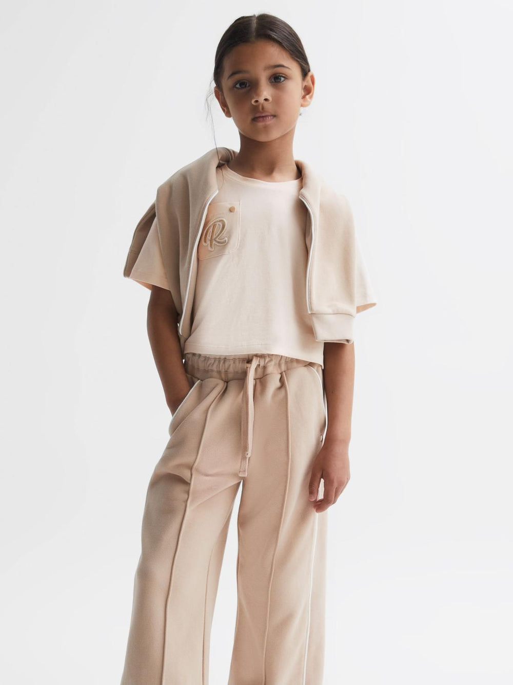 Reiss Tops &amp; Tshirts | Chloe Embroidered Crew Neck T-Shirt Pink - Children