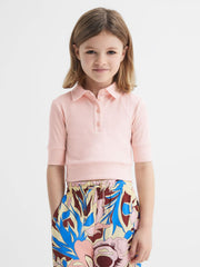 Reiss Tops &amp; Tshirts | Eva Cropped Polo Shirt Pink - Children