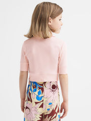 Reiss Tops &amp; Tshirts | Eva Cropped Polo Shirt Pink - Children