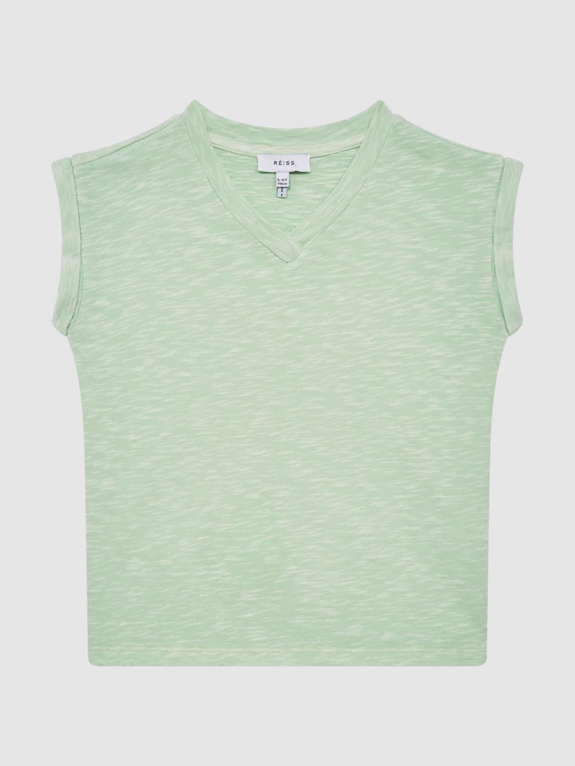 Reiss Tops &amp; Tshirts | Freddie Jersey V-Neck T-Shirt Aqua - Children