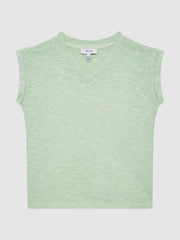 Reiss Tops &amp; Tshirts | Freddie Jersey V-Neck T-Shirt Aqua - Children