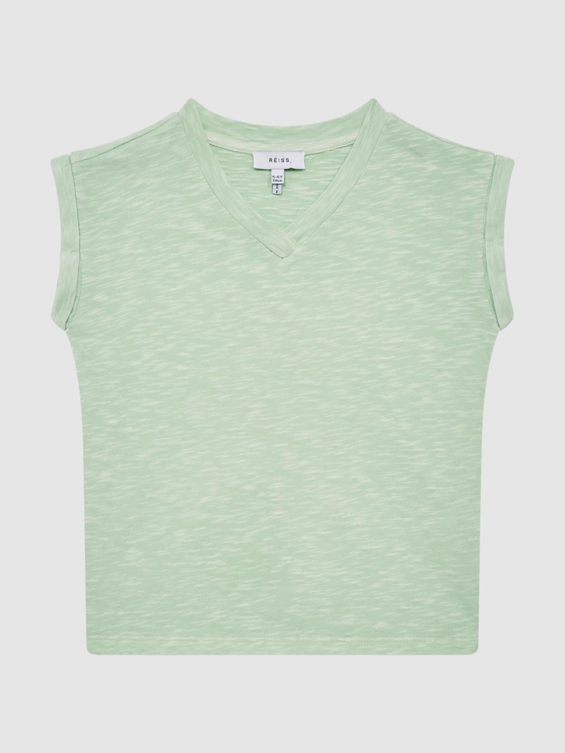 Reiss Tops &amp; Tshirts | Freddie Jersey V-Neck T-Shirt Aqua - Children