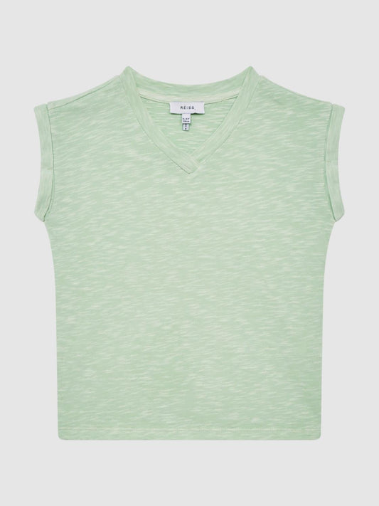 Reiss Tops &amp; Tshirts | Freddie Jersey V-Neck T-Shirt Aqua - Children