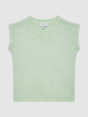 Reiss Tops &amp; Tshirts | Freddie Jersey V-Neck T-Shirt Aqua - Children