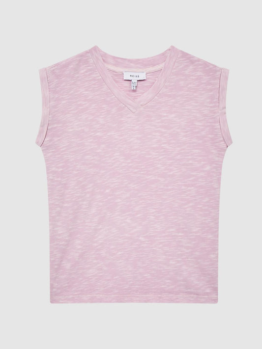 Reiss Tops &amp; Tshirts | Freddie Jersey V-Neck T-Shirt Lilac - Children