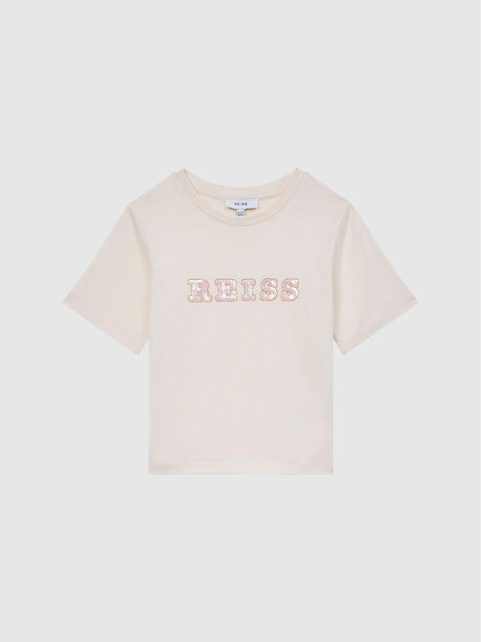 Reiss Tops &amp; Tshirts | Jasmine Sequin T-Shirt Pale Pink - Children